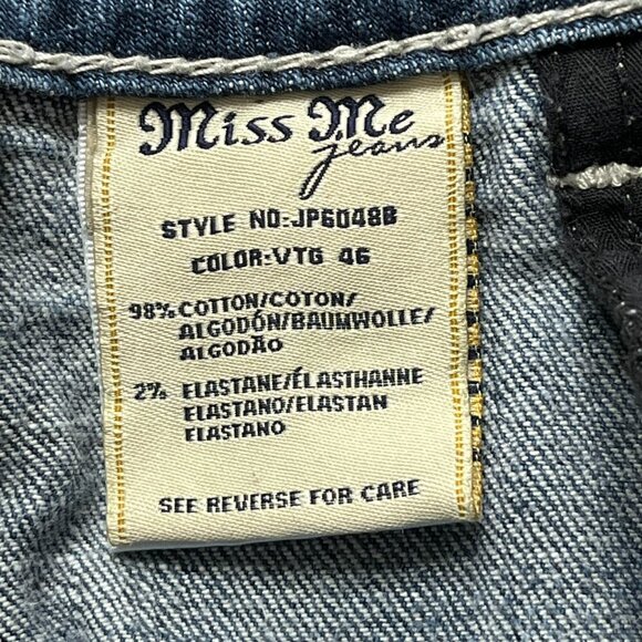 Miss Me Jeans Boot Cut JP6048B sz 27 Low Rise Whiskered Western - Picture 7 of 16